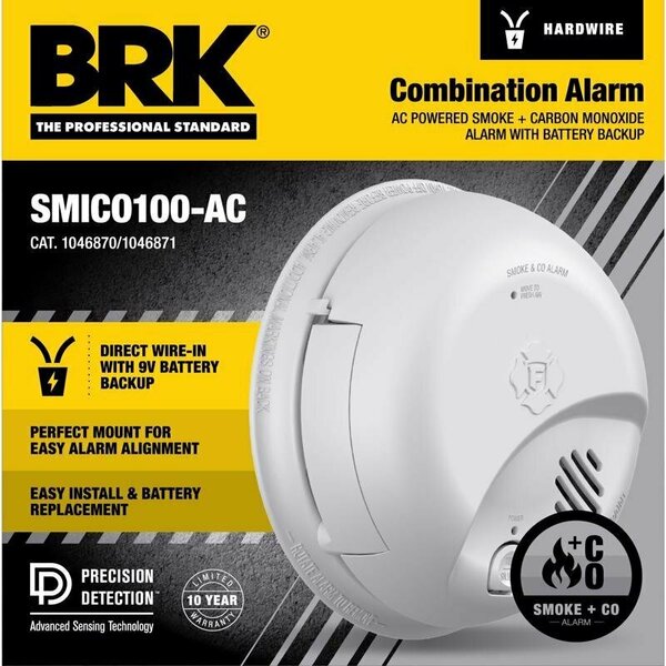 Brk Hard-Wired Ionization Smoke and Carbon Monoxide Detector 1046870